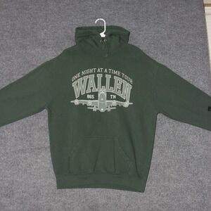 Morgan Wallen Hoodie Mens L Green One Night At A Time Tour 2024 Event Souvenir